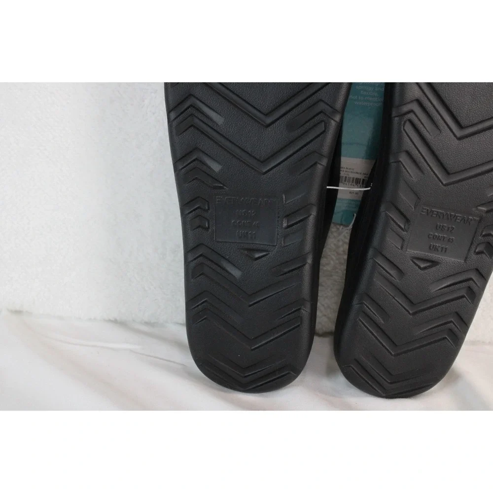 Totes Everywear Mens‎ Flip Flops Black Waterproof Lightweight Sandals Size 12